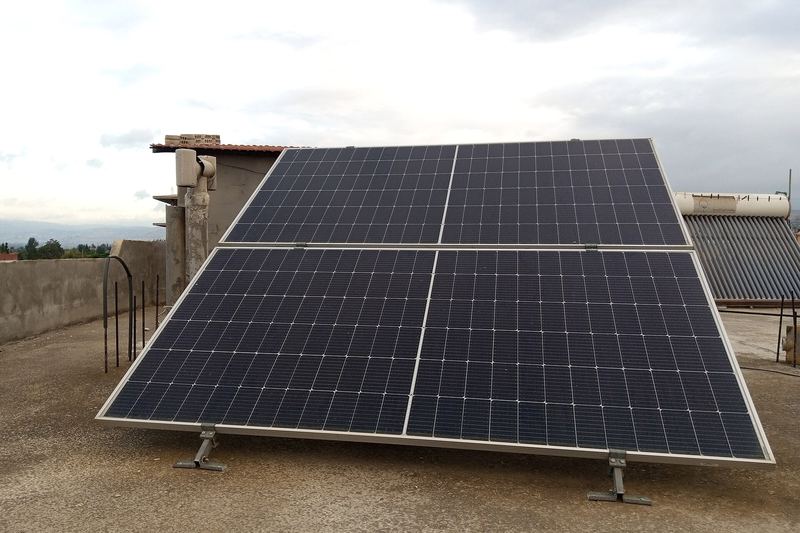 Solar panels on a residential roof