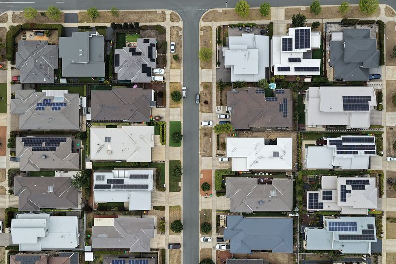 Solar panels on a residential roof